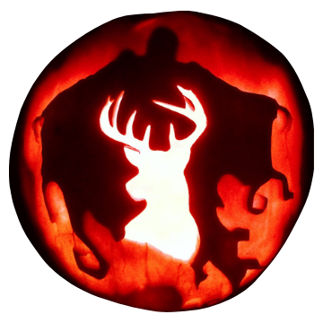 The logo of Patronous Express, which is a Deer Patronous fighting a Dementor