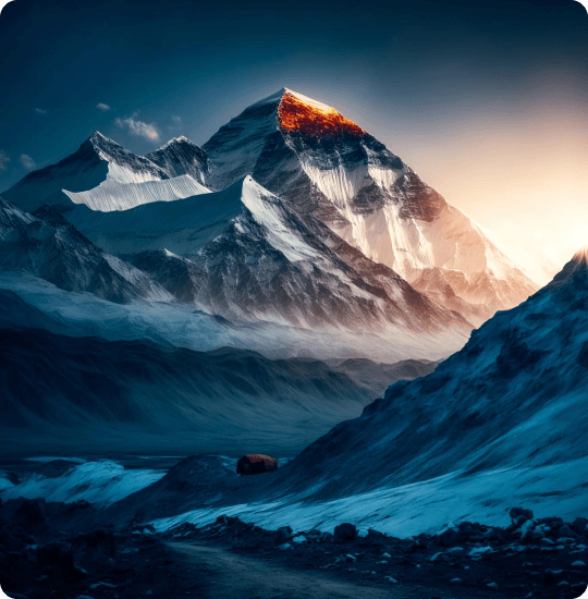 An Image of Hills in the Antarctica